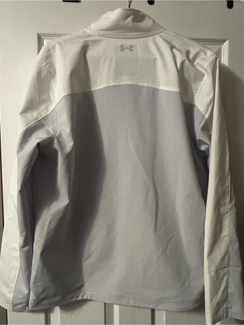 Under Armor TPC Harding Park Two-Tone Light Gray and White Hooded Jacket